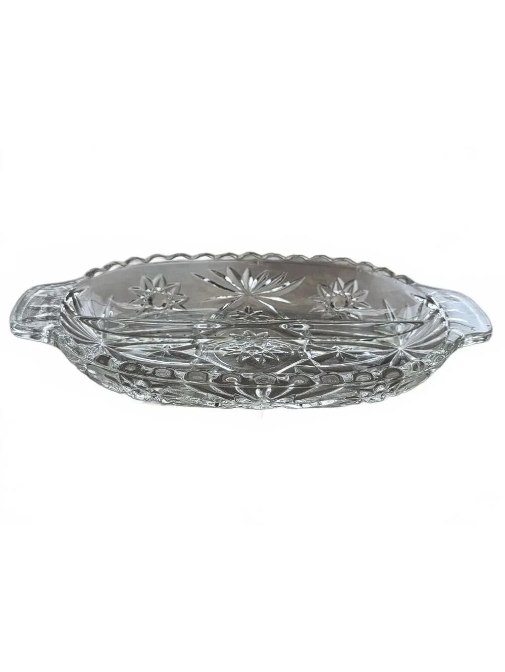 Vintage Anchor Hocking American Prescut Divided Relish Dish